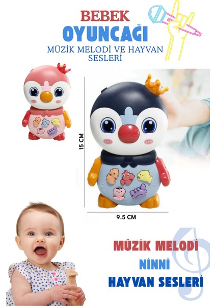 Bebek Oyuncağı Müzikli Işıklı 3 Farklı Mod Özellikli Melodi ve Hayvan Sesli Oyuncak modelleri