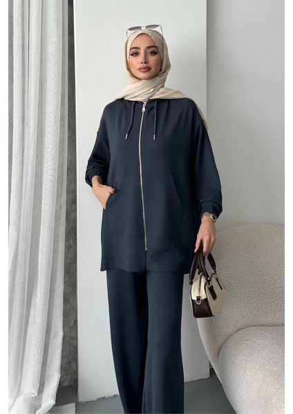 Kadın Modal Penye Oversize Kapüşonlu Tesettür Tunik Takım 1108 fiyatları