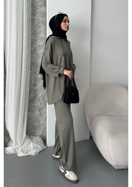Kadın Modal Penye Oversize Kapüşonlu Tesettür Tunik Takım 1108 fiyatları