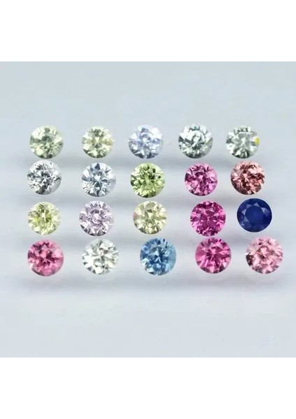 2.18CT 20P Lot Round Brilliant Fancy Color Sapphire - Heated, Madagascar Gems