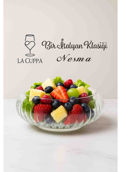 Nesma 3’lü 19 cm Cam Sunum Kasesi – Salata • Meyve • Sunum