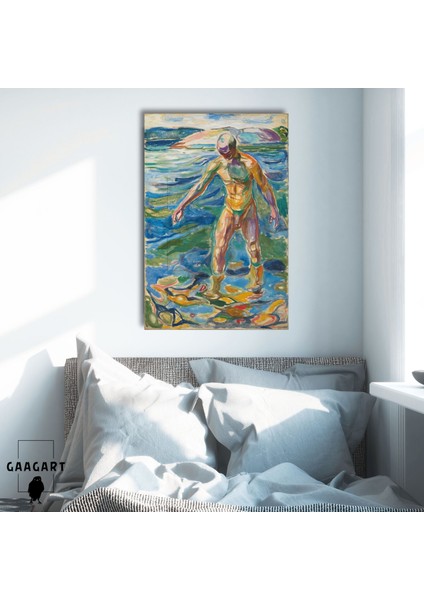 Tekli Dikey Kanvas Edvard Munch Bathing Man