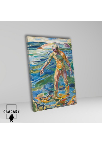 Tekli Dikey Kanvas Edvard Munch Bathing Man fiyatları