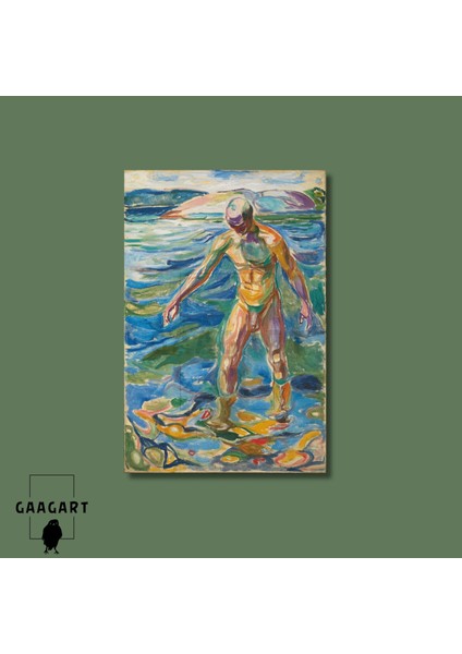 Tekli Dikey Kanvas Edvard Munch Bathing Man modelleri