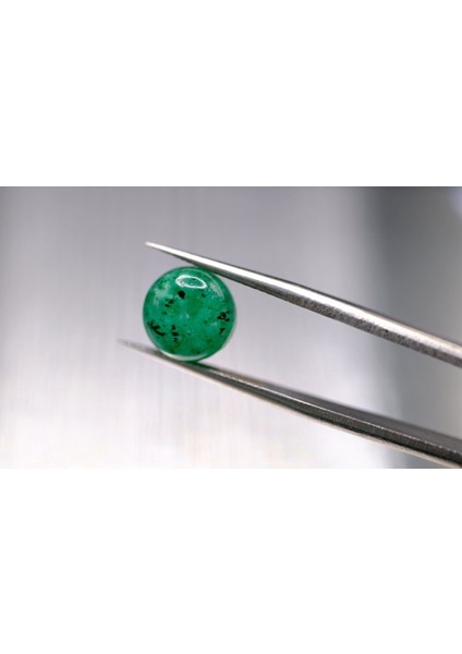 4.80CT 9.4x6.7mm Round Natural Emerald Drilled Beads