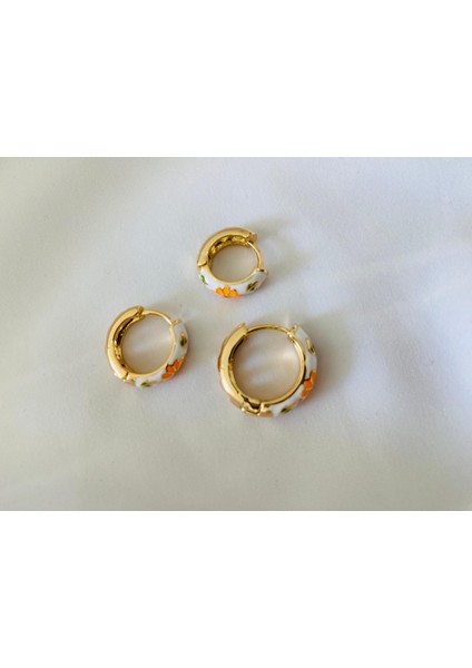 Mineli Çiçek Desen Renkli Küpe fiyatları