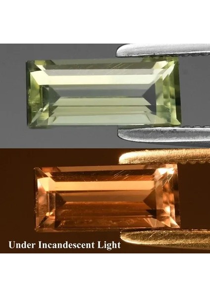 0.84CT 7.7x3.5mm Vs Baguette Natural Color Change Diaspore - Turkey Gemstone