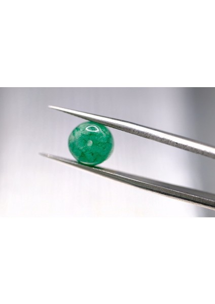 3.80CT 8.4x6.4mm Round Natural Emerald Drilled Beads