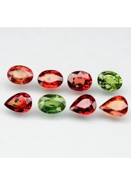 6.55CT 8pcs Lot Oval & Pear Multi-Color Sapphire - Stunning, Gemstone