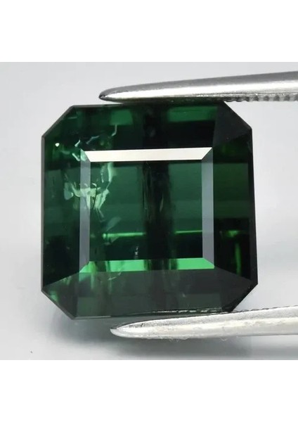 8.43CT 10.5X10.2MM Octagon Natural Green Tourmaline - Unheated, Africa Gem