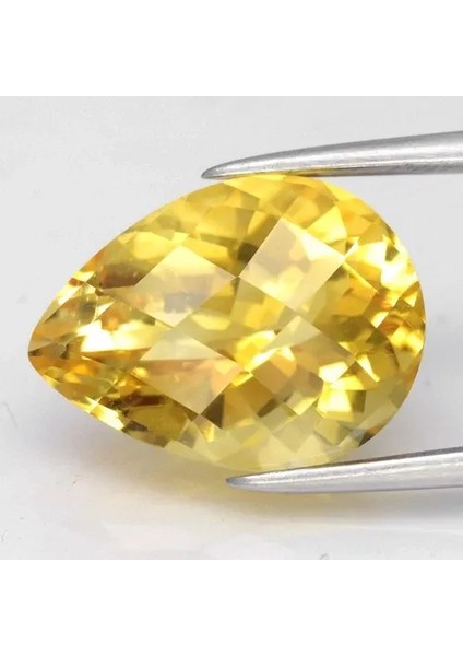 3.64CT 12.5x9.3mm Vs Pear Natural Yellow Citrine - Brazil Gemstone