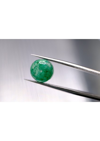 5.60CT 10.1x6.9mm Round Natural Emerald Drilled Beads