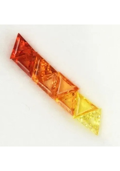 1.20CT 8pcs Lot Vs-Vvs Trillion Yellow & Orange Sapphire - Songea Gems