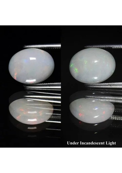 2.10CT 11.5X9MM Oval Cabochon Natural White Opal - Color Flash, Ethiopia Gem