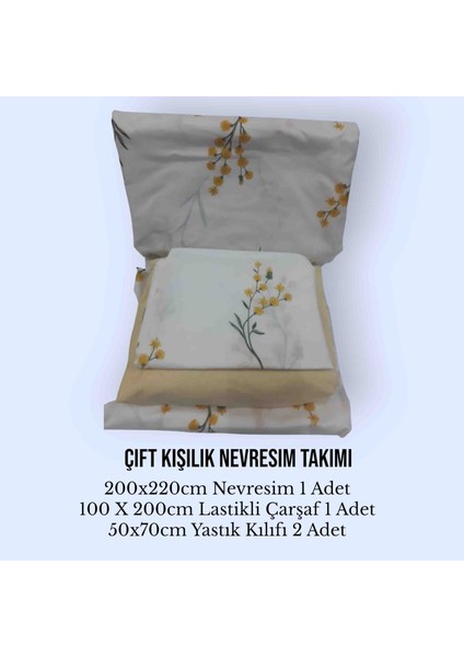 Çift Kişilik Pamuklu Nevresim Takımı / Lastikli Çarşaflı Set
