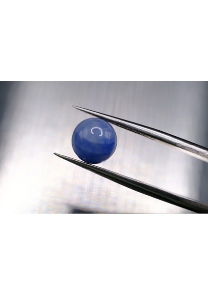 3.58CT 8mm Round Cabachon Natural Unheated Sapphire