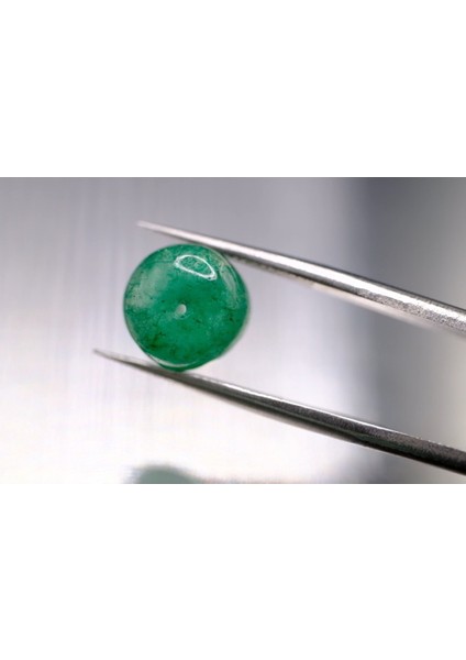 4.09CT 8.8x7.1mm Round Natural Emerald Drilled Beads