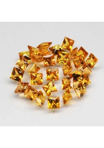 4.02CT 30PCS Lot Vs-Vvs Square Princess Yellow Sapphire - Songea Gemstone