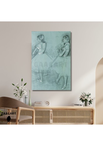 Tekli Dikey Kanvas Edgar Degas Two Dancers