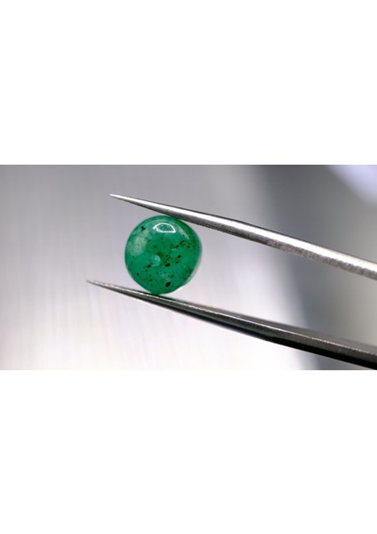 5.00CT 9.2x7.5mm Round Natural Emerald Drilled Beads