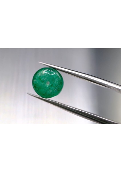 6.95CT 10.4x7.5mm Round Natural Emerald Drilled Beads