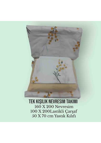 Tek Kişilik Pamuklu Nevresim Takımı / Lastikli Çarşaflı Set