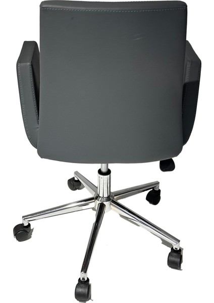 Krom Metal Lüx Yıldız Ayaklı Deri Döşeme | Ofis Koltuğu, Bekleme Koltuğu, Misafir Koltuğu (Ayarlanabilir) Maria fırsatları