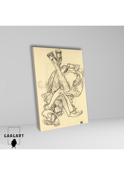 Tekli Dikey Kanvas Egon Schiele Girl Lying On Her Back With Crossed Arms fiyatları