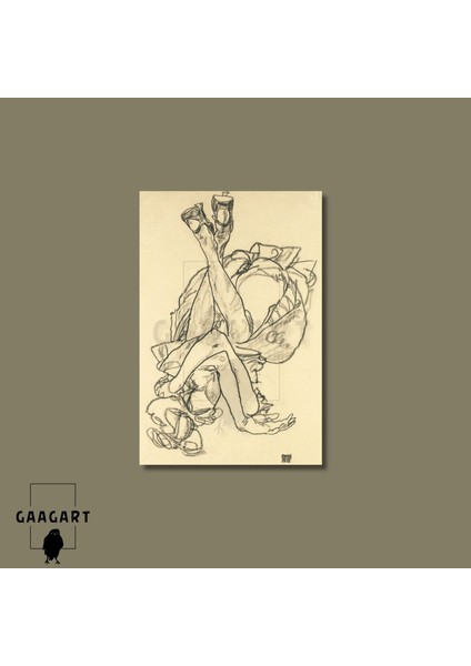 Tekli Dikey Kanvas Egon Schiele Girl Lying On Her Back With Crossed Arms modelleri