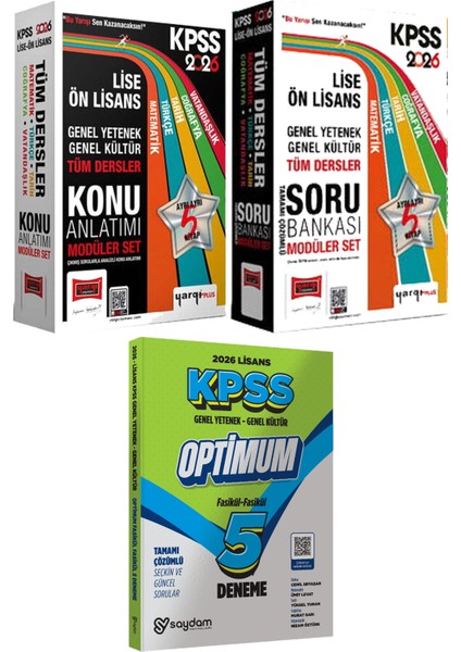 2026 Kpss Ortaöğretim Ön Lisans Modüler Konu Soru - Lisans Optimum 5 Deneme