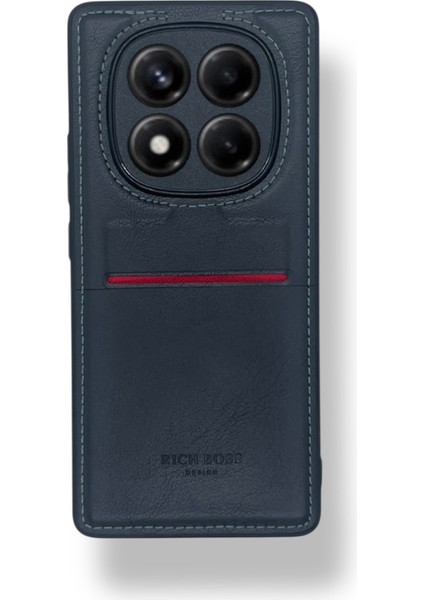 Redmi Note 14 Pro 4g Deri Kartlıklı Lüks Kılıf Lacivert