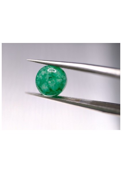 3.57CT 8.3x6.6mm Round Natural Emerald Drilled Beads