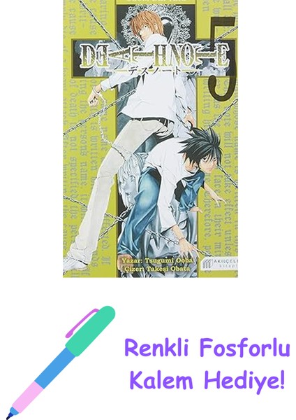 Death Note - Ölüm Defteri 5 + Renkli Fosforlu Kalem