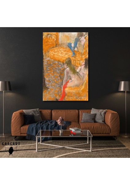 Tekli Dikey Kanvas Edgar Degas Attente Dun Client