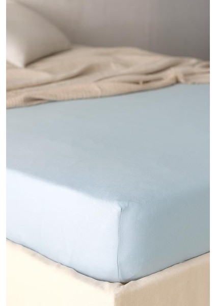 Yeni Sezon Belle Çift Kişilik Lastikli Bambu Çarşaf - Mavi - Mavi