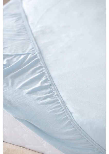 Yeni Sezon Belle Çift Kişilik Lastikli Bambu Çarşaf - Mavi - Mavi fiyatları