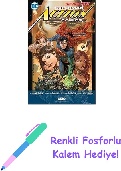 Superman Action Comics 4 - Melez + Renkli Fosforlu Kalem