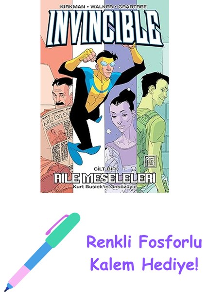 Invincible 1 - Aile Meseleleri + Renkli Fosforlu Kalem