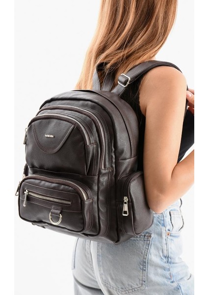 Suni Deri Kadın Sırt Çantası 38*28 cm Mega Bag Günlük Kullanıma Uygun Çok Cepli Içi Astarlı fiyatları