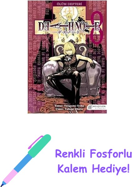 Death Note - Ölüm Defteri 8 + Renkli Fosforlu Kalem