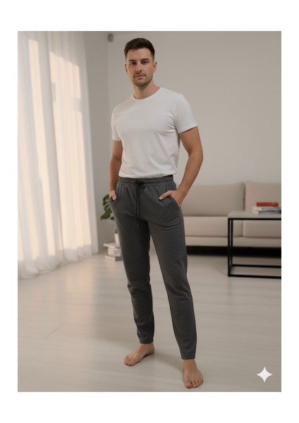 Unisex 3 Iplik Şardonsuz Düz Yüksel Bel Düz Paça Cepli Eşofman Altı indirimleri