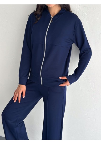 Kolej Yaka Pantolun Çımalı Yumuşak Doku Modal Kumaş Eşofman Takım