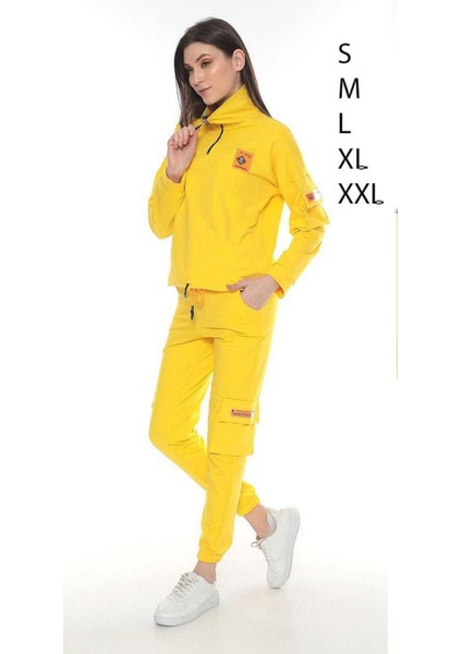 Kadın Eşofman Takımı Yarım Fermuarlı Komando Cepli Iki Iplik fiyatları