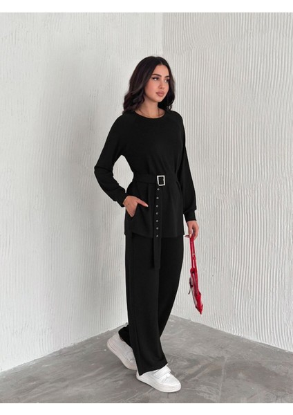 Kemerli Modal Kumaş Geniş Paça Takım fırsatları