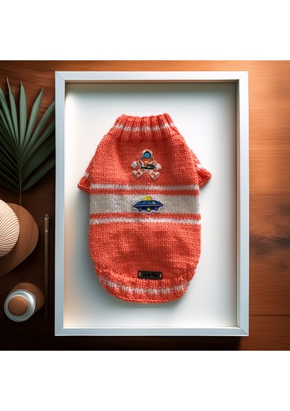 Kedi ve Köpek Için Uzay Temalı Turuncu Kazak