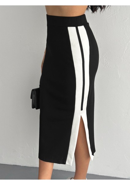 Yırtmaçlı Garnili Yumuşak Doku Modal Kumaş Etekli Takım indirimleri