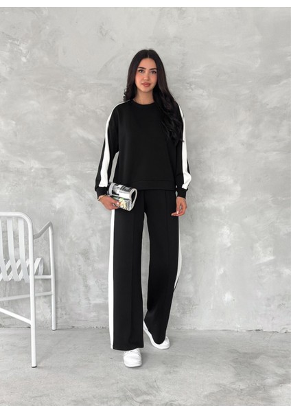 Geniş Şeritli Yumuşak Doku Modal Kumaş Eşofman Takım fırsatları