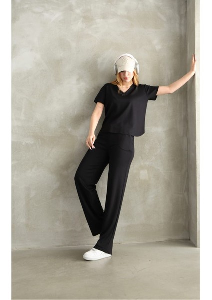 Modal Kumaş V Yaka Kısakol Eşofman Takım fırsatları