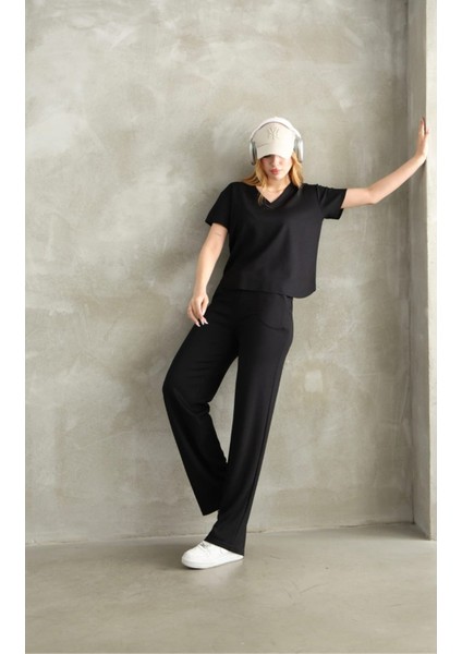 Modal Kumaş V Yaka Kısakol Eşofman Takım indirimleri