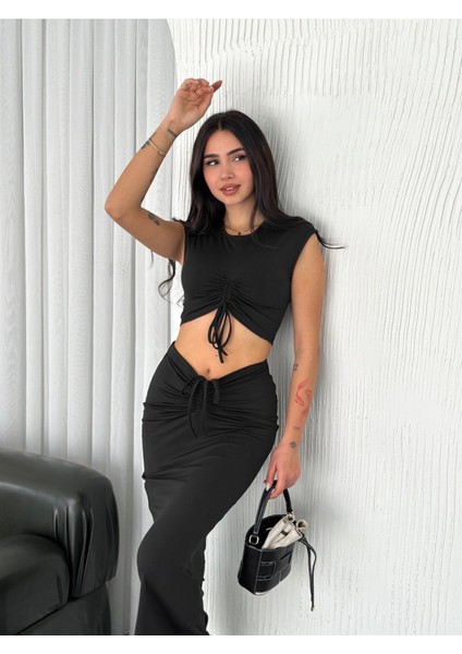 Büzgülü Etekli Takım Liverpool Modal Kumaş modelleri